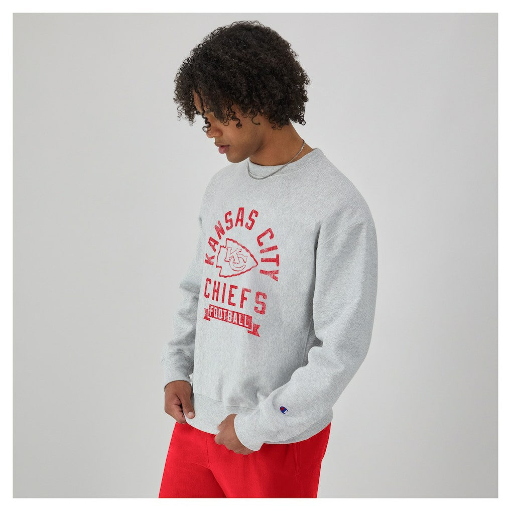 Kansas City Chiefs Champion Reverse Weave Fleece Pullover Sweatshirt - Heather Gray outlet
