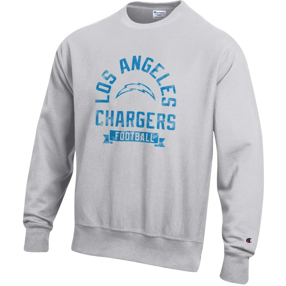 Los Angeles Chargers Champion Reverse Weave Fleece Pullover Sweatshirt - Heather Gray for sale