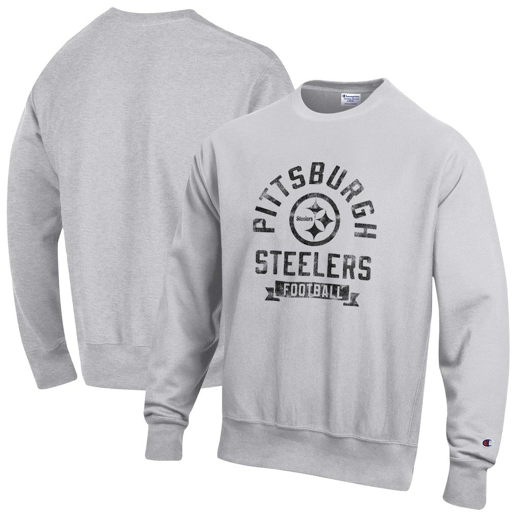 Pittsburgh Steelers Champion Reverse Weave Fleece Pullover Sweatshirt - Heather Gray cheap