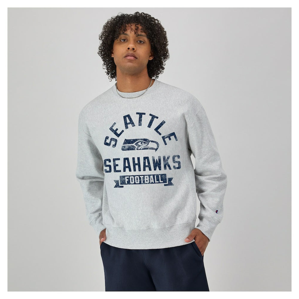 Seattle Seahawks Champion Reverse Weave Fleece Pullover Sweatshirt - Heather Gray sale