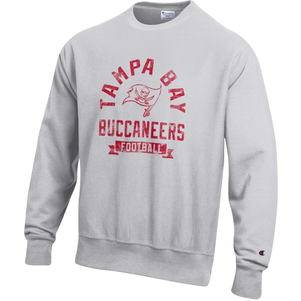 Tampa Bay Buccaneers Champion Reverse Weave Fleece Pullover Sweatshirt - Heather Gray sale