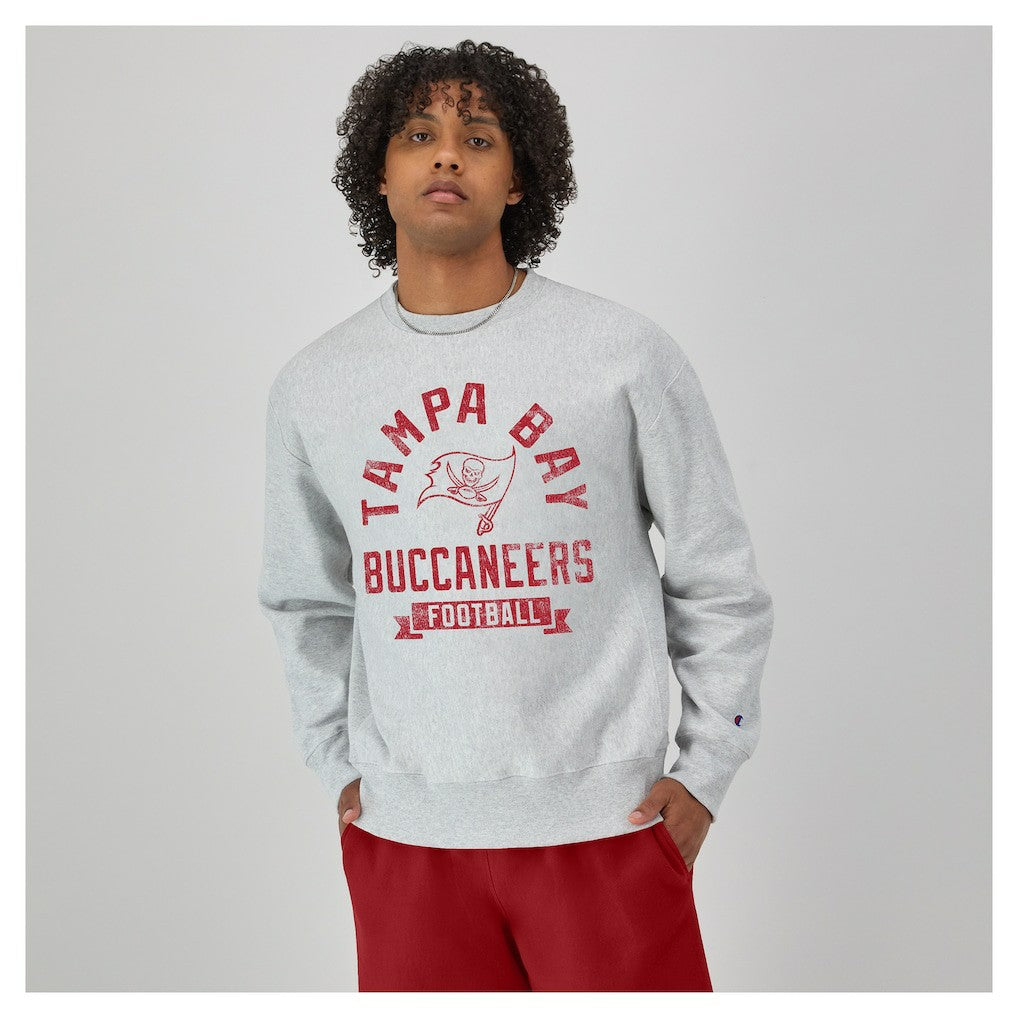Tampa Bay Buccaneers Champion Reverse Weave Fleece Pullover Sweatshirt - Heather Gray sale