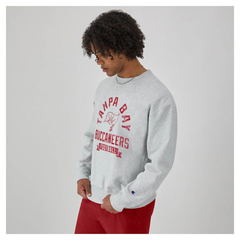 Tampa Bay Buccaneers Champion Reverse Weave Fleece Pullover Sweatshirt - Heather Gray sale