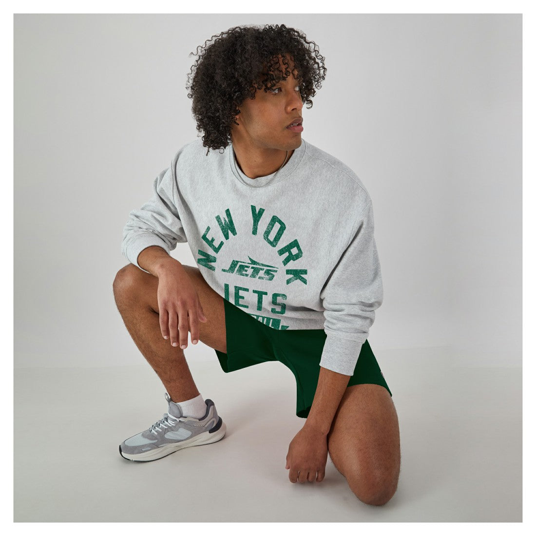 New York Jets Champion Reverse Weave Fleece Pullover Sweatshirt - Heather Gray for sale