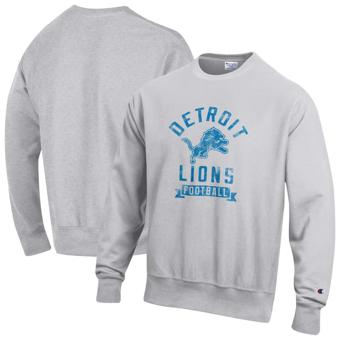 Detroit Lions Champion Reverse Weave Fleece Pullover Sweatshirt - Heather Gray outlet
