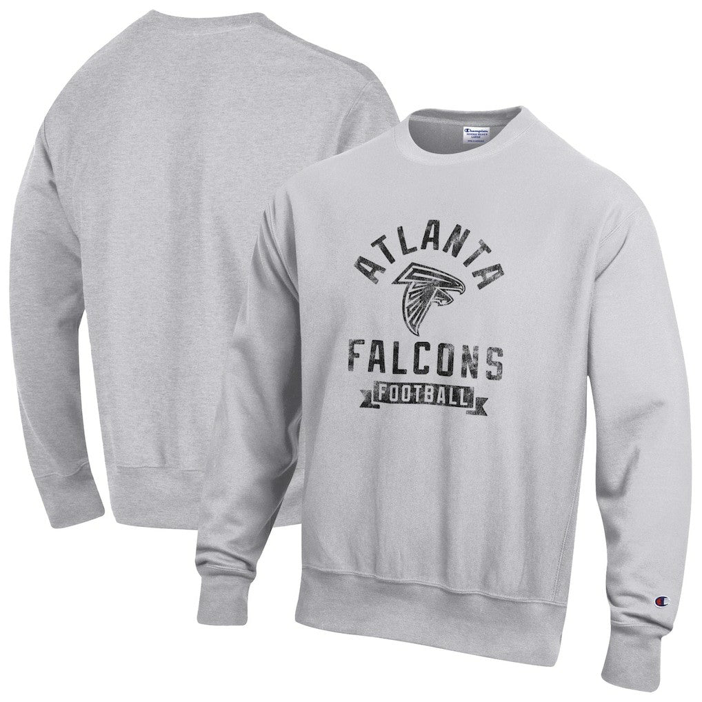 Atlanta Falcons Champion Reverse Weave Fleece Pullover Sweatshirt - Heather Gray on sale