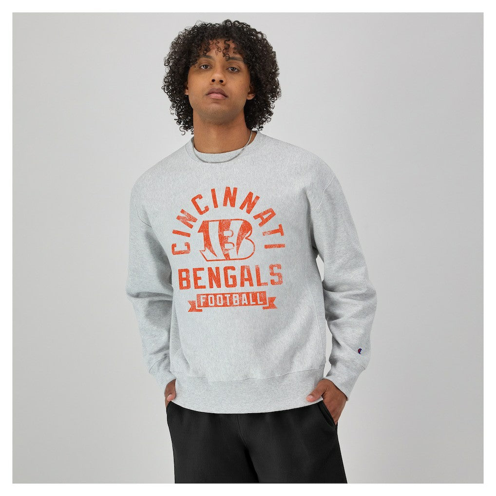 Cincinnati Bengals Champion Reverse Weave Fleece Pullover Sweatshirt - Heather Gray cheap