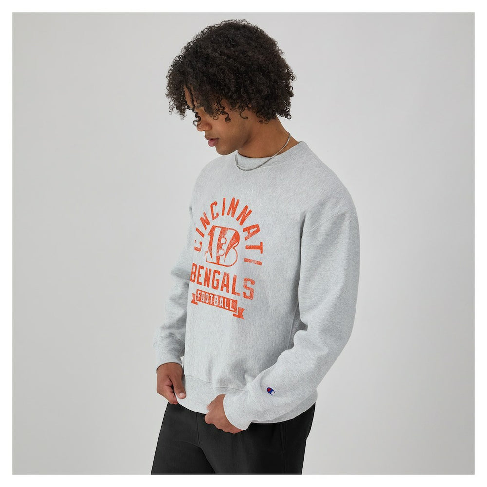 Cincinnati Bengals Champion Reverse Weave Fleece Pullover Sweatshirt - Heather Gray cheap