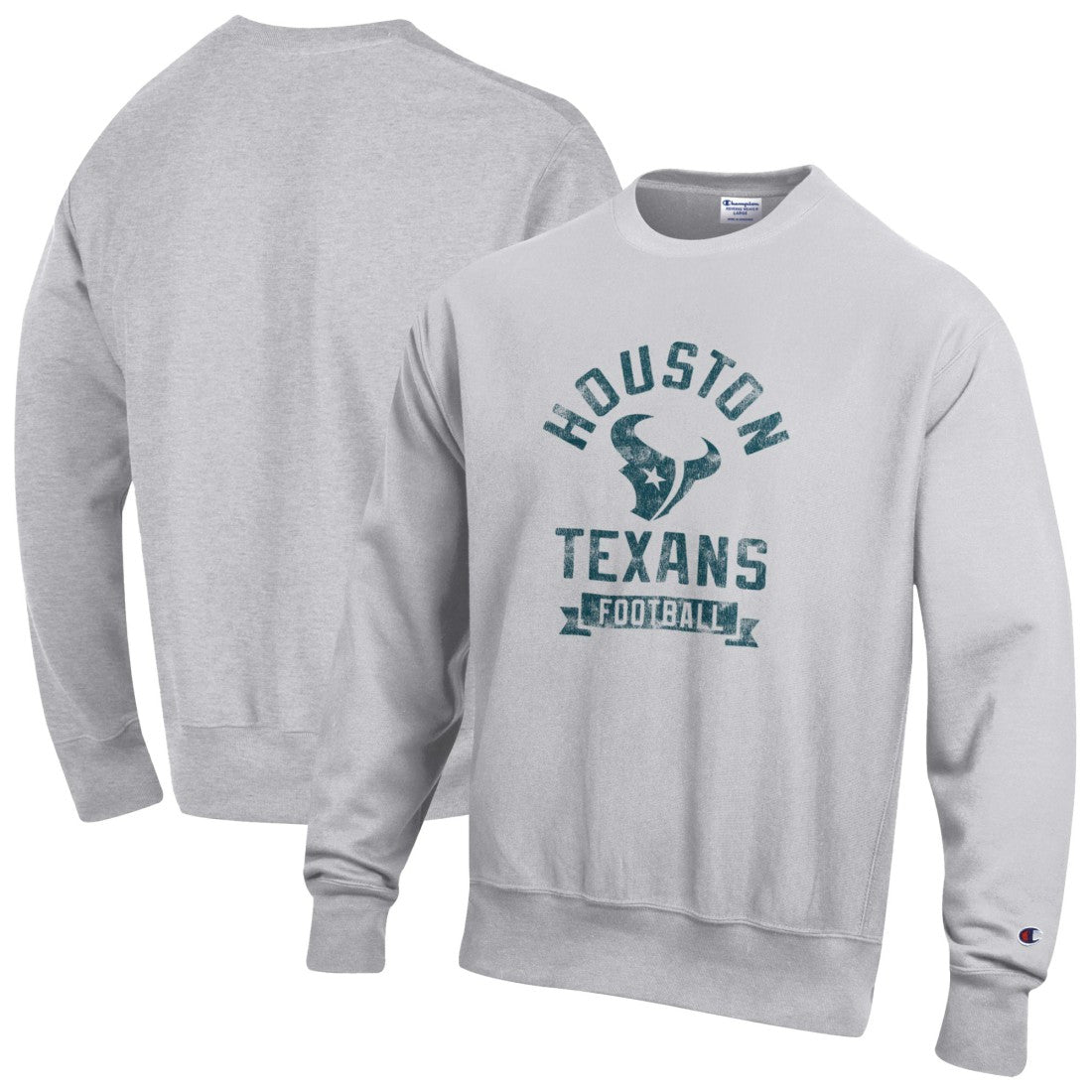 Houston Texans Champion Reverse Weave Fleece Pullover Sweatshirt - Heather Gray sale
