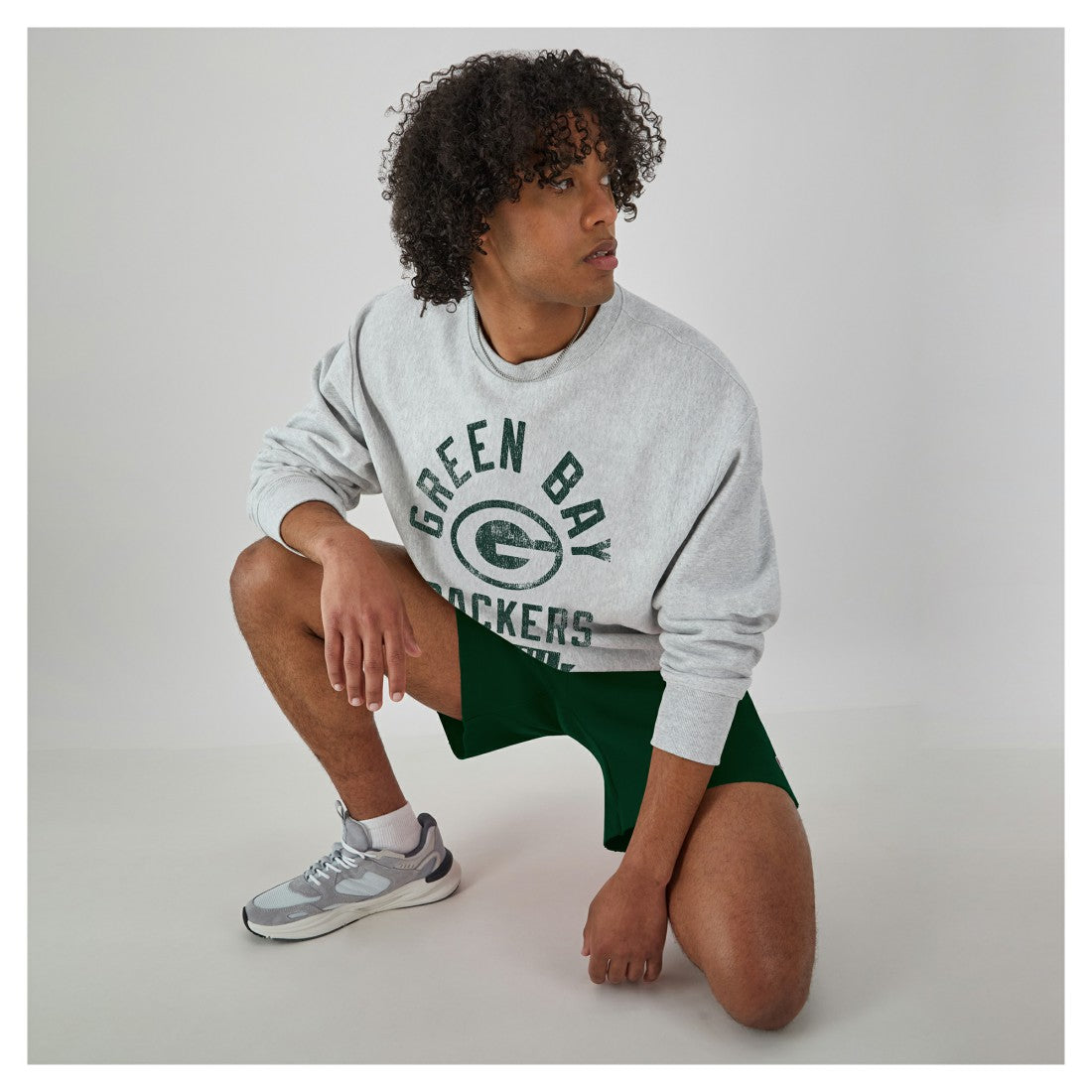 Green Bay Packers Champion Reverse Weave Fleece Pullover Sweatshirt - Heather Gray discount
