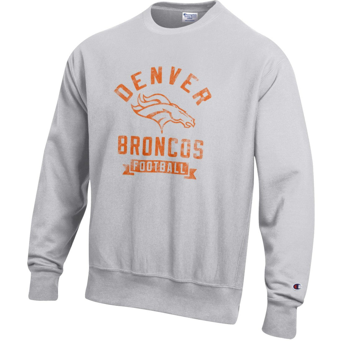 Denver Broncos Champion Reverse Weave Fleece Pullover Sweatshirt - Heather Gray outlet