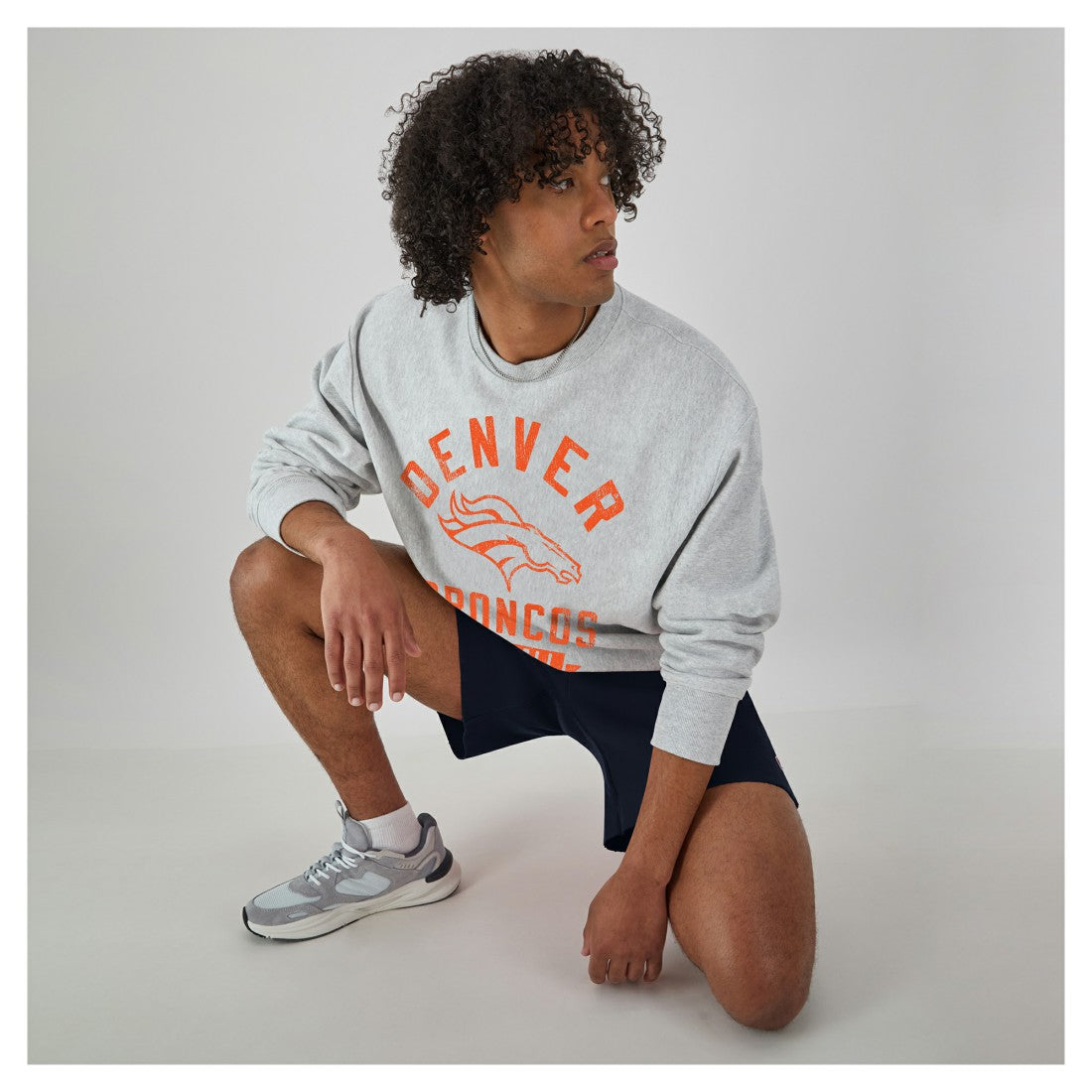 Denver Broncos Champion Reverse Weave Fleece Pullover Sweatshirt - Heather Gray outlet