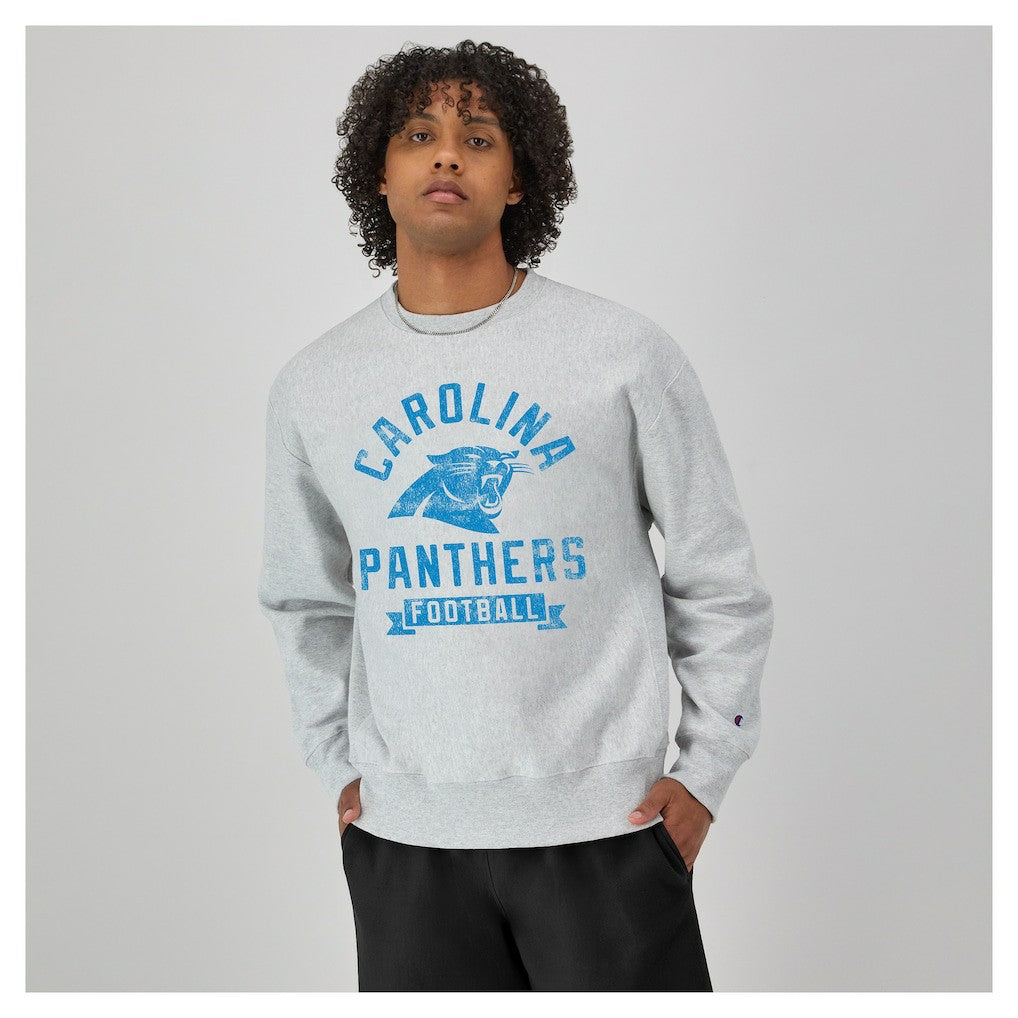 Carolina Panthers Champion Reverse Weave Fleece Pullover Sweatshirt - Heather Gray sale