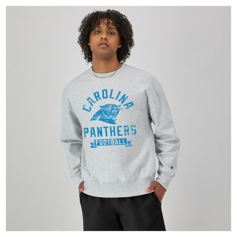 Carolina Panthers Champion Reverse Weave Fleece Pullover Sweatshirt - Heather Gray sale