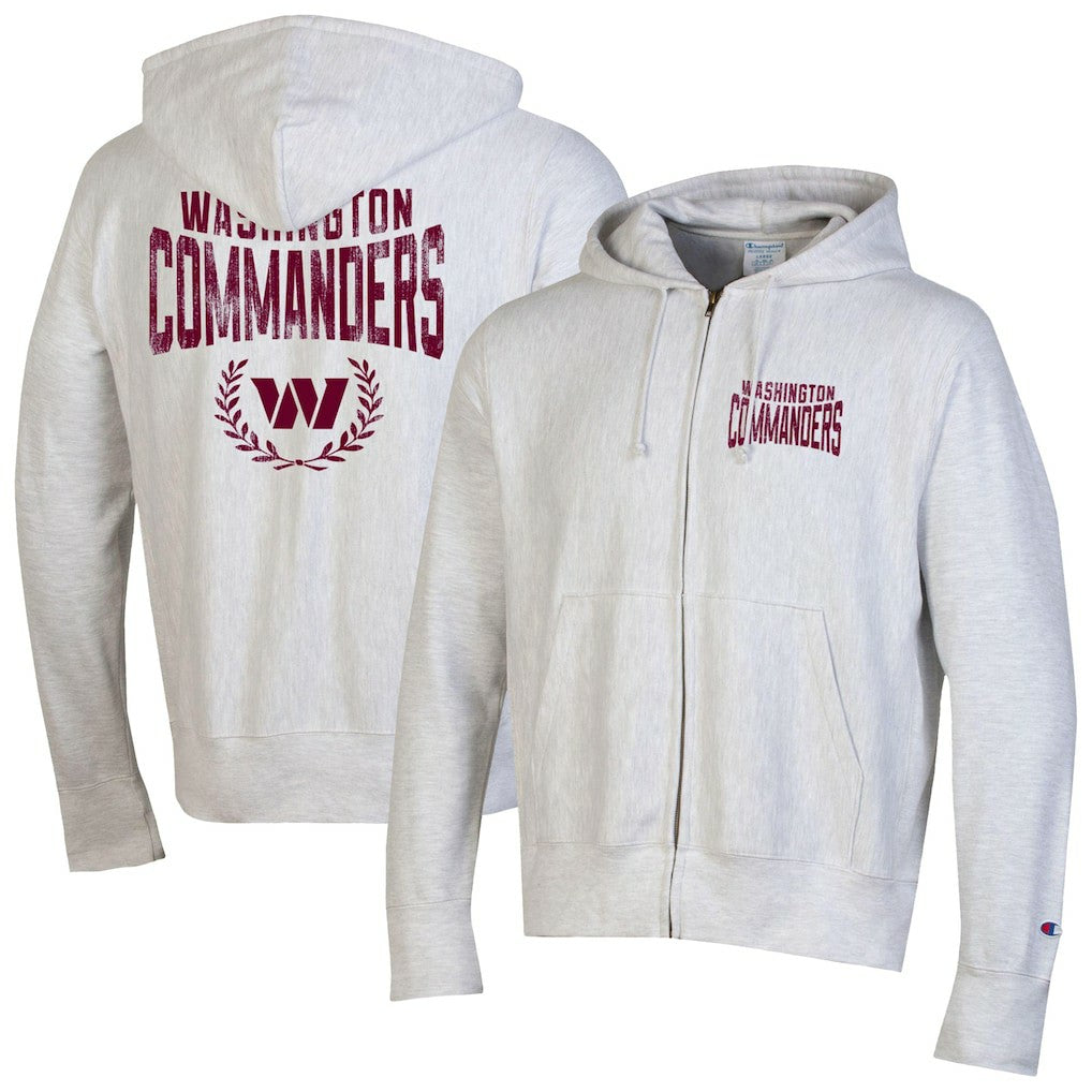 Washington Commanders Champion Reverse Weave Full-Zip Hoodie - Heather Gray discount