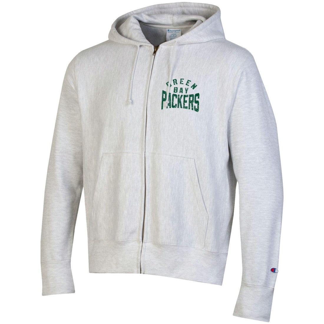 Green Bay Packers Champion Reverse Weave Full-Zip Hoodie - Heather Gray sale