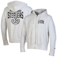 Pittsburgh Steelers Champion Reverse Weave Full-Zip Hoodie - Heather Gray outlet