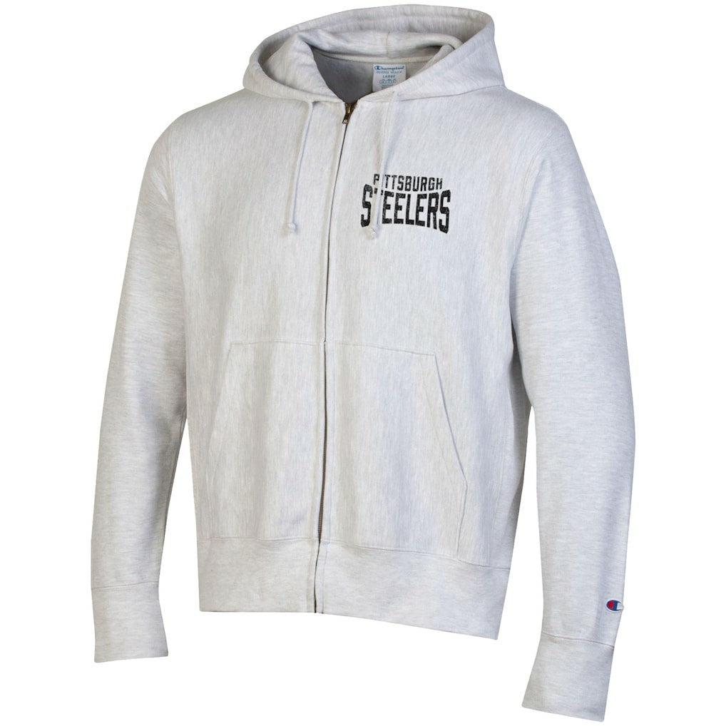 Pittsburgh Steelers Champion Reverse Weave Full-Zip Hoodie - Heather Gray outlet