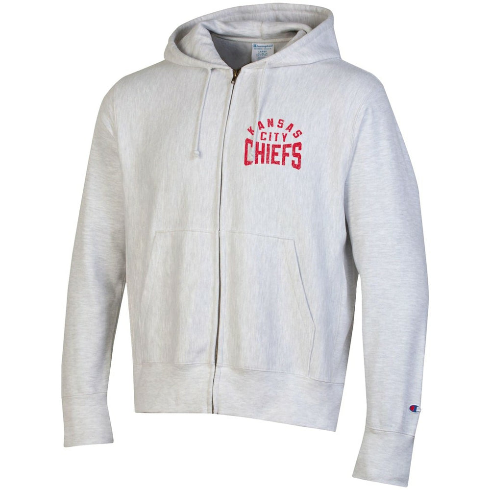 Kansas City Chiefs Champion Reverse Weave Full-Zip Hoodie - Heather Gray for sale