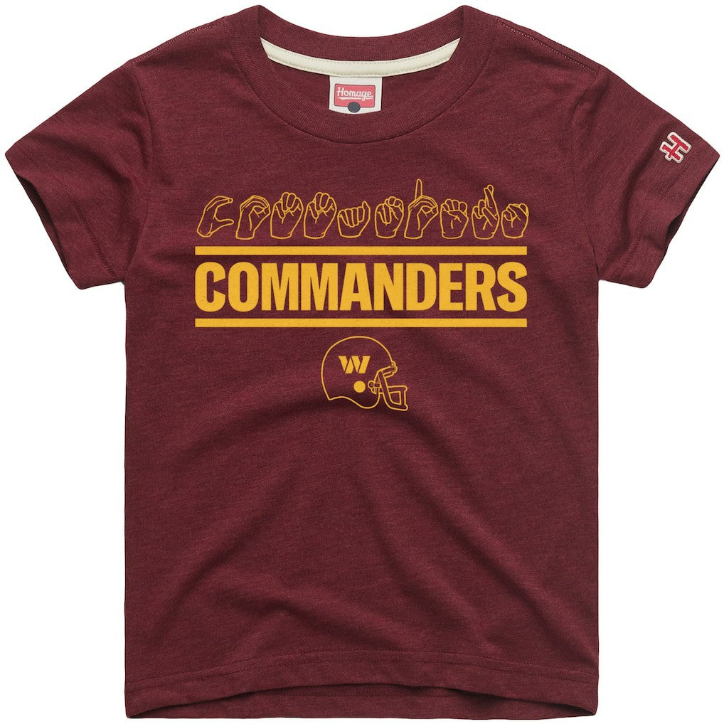 Washington Commanders Homage Youth Love Sign x ASL 2.0 Tri-Blend T-Shirt - Burgundy outlet