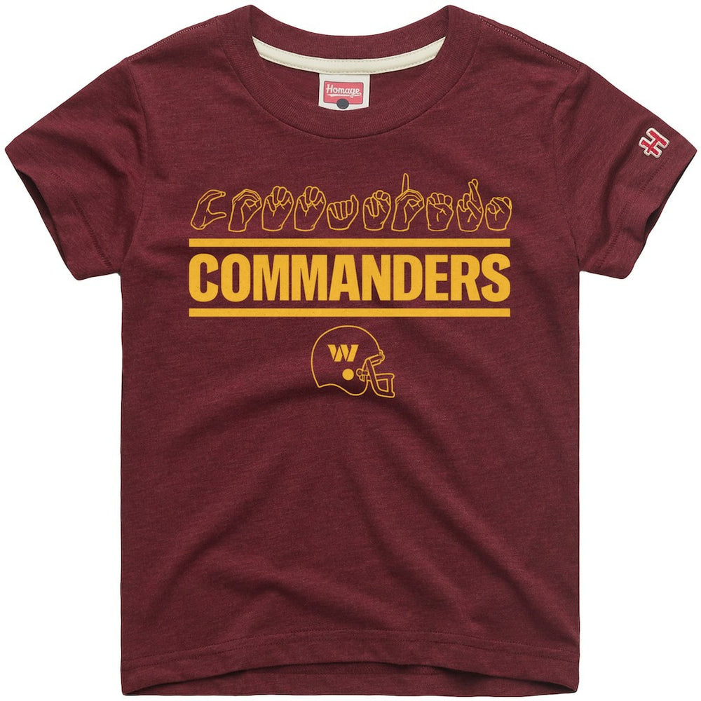 Washington Commanders Homage Youth Love Sign x ASL 2.0 Tri-Blend T-Shirt - Burgundy outlet