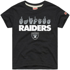 Las Vegas Raiders Homage Youth Love Sign x ASL 2.0 Tri-Blend T-Shirt - Charcoal outlet