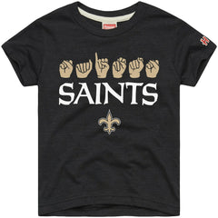 New Orleans Saints Homage Youth Love Sign x ASL 2.0 Tri-Blend T-Shirt - Charcoal outlet