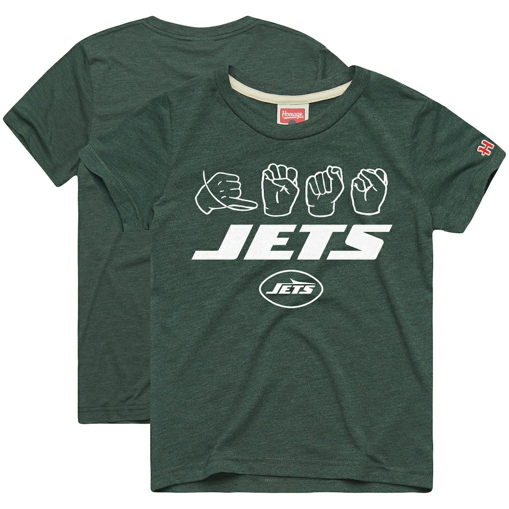 New York Jets Homage Youth Love Sign x ASL 2.0 Tri-Blend T-Shirt - Green online