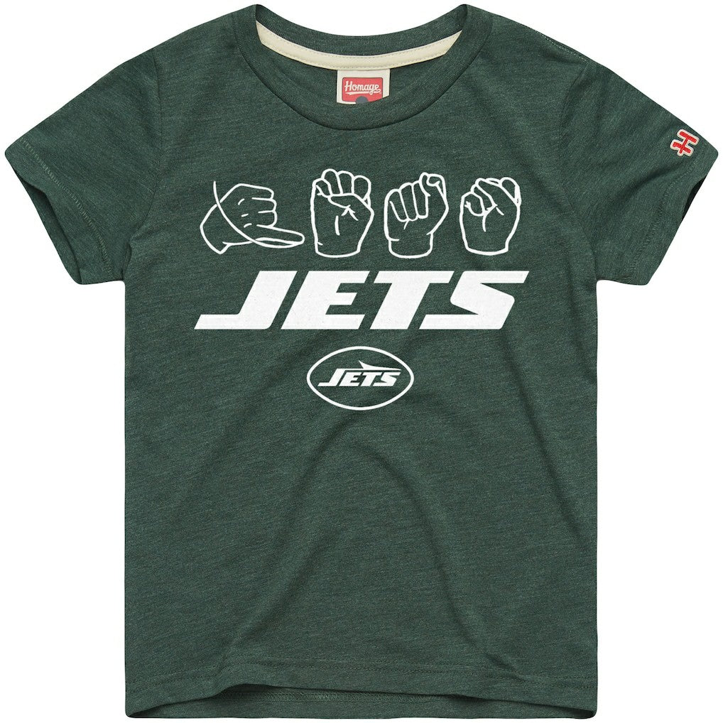 New York Jets Homage Youth Love Sign x ASL 2.0 Tri-Blend T-Shirt - Green online
