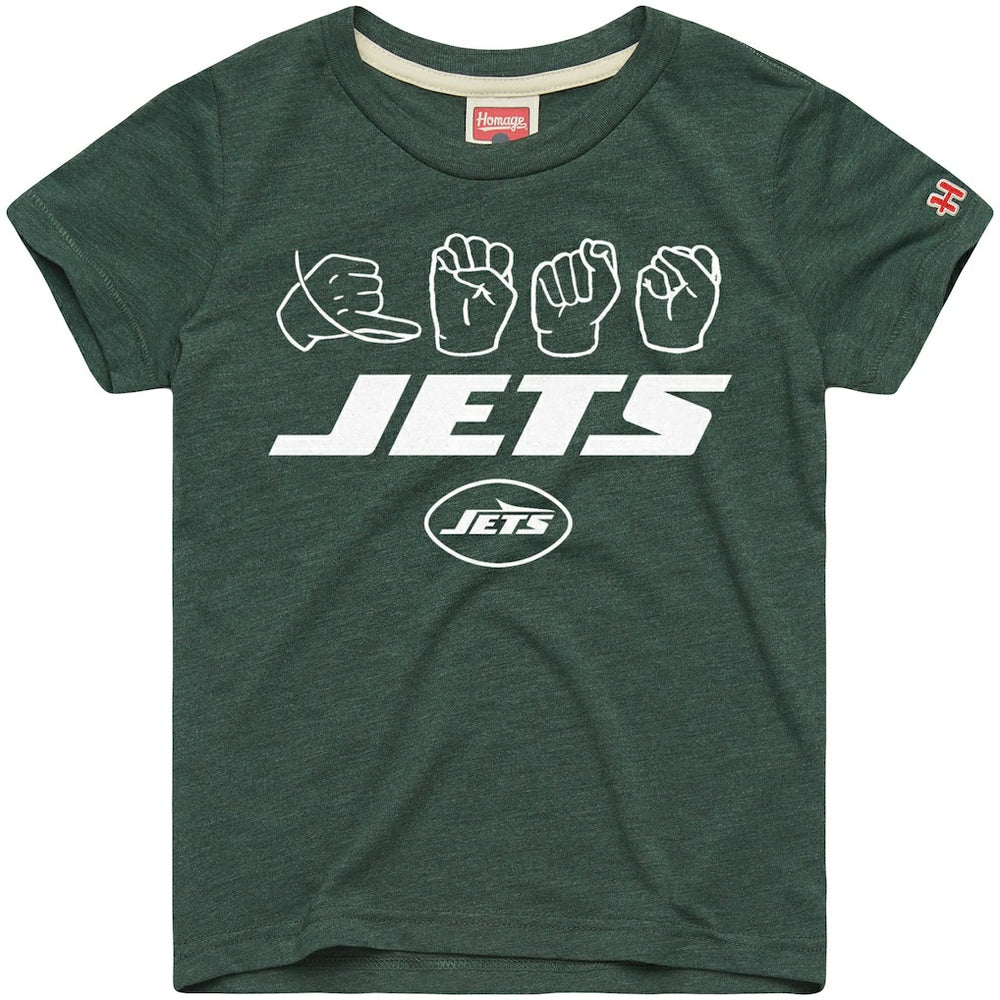New York Jets Homage Youth Love Sign x ASL 2.0 Tri-Blend T-Shirt - Green online