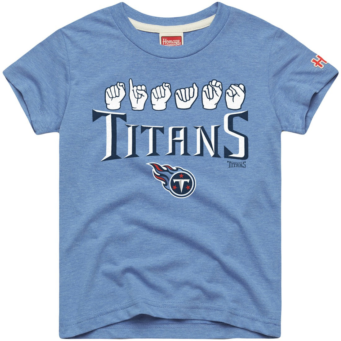Tennessee Titans Homage Youth Love Sign x ASL 2.0 Tri-Blend T-Shirt - Light Blue online