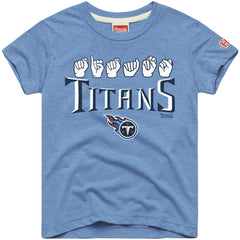 Tennessee Titans Homage Youth Love Sign x ASL 2.0 Tri-Blend T-Shirt - Light Blue online