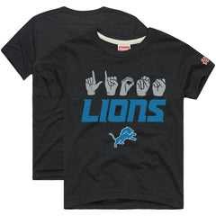 Detroit Lions Homage Youth Love Sign x ASL 2.0 Tri-Blend T-Shirt - Charcoal on sale