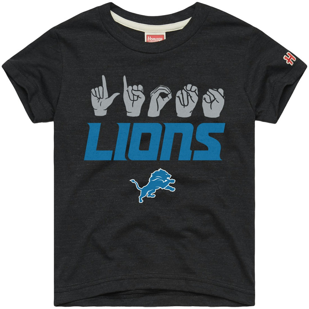 Detroit Lions Homage Youth Love Sign x ASL 2.0 Tri-Blend T-Shirt - Charcoal on sale