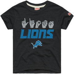 Detroit Lions Homage Youth Love Sign x ASL 2.0 Tri-Blend T-Shirt - Charcoal on sale