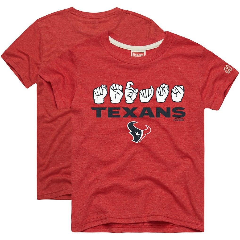 Houston Texans Homage Youth Love Sign x ASL 2.0 Tri-Blend T-Shirt - Red online