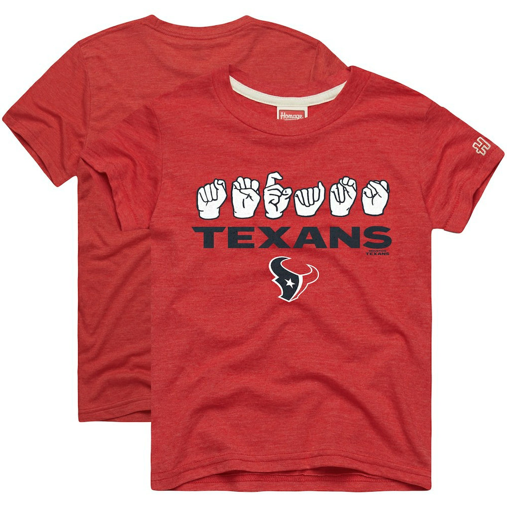 Houston Texans Homage Youth Love Sign x ASL 2.0 Tri-Blend T-Shirt - Red online