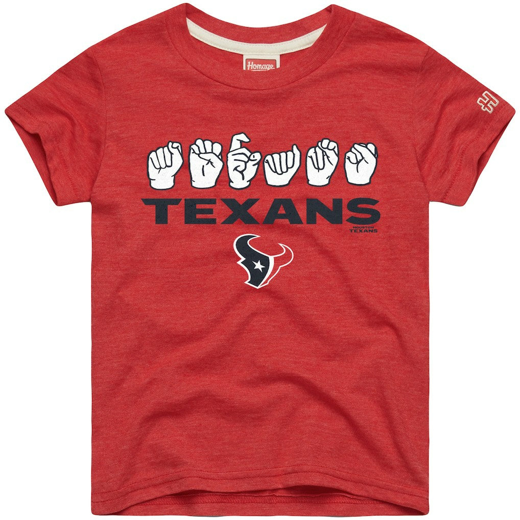 Houston Texans Homage Youth Love Sign x ASL 2.0 Tri-Blend T-Shirt - Red online