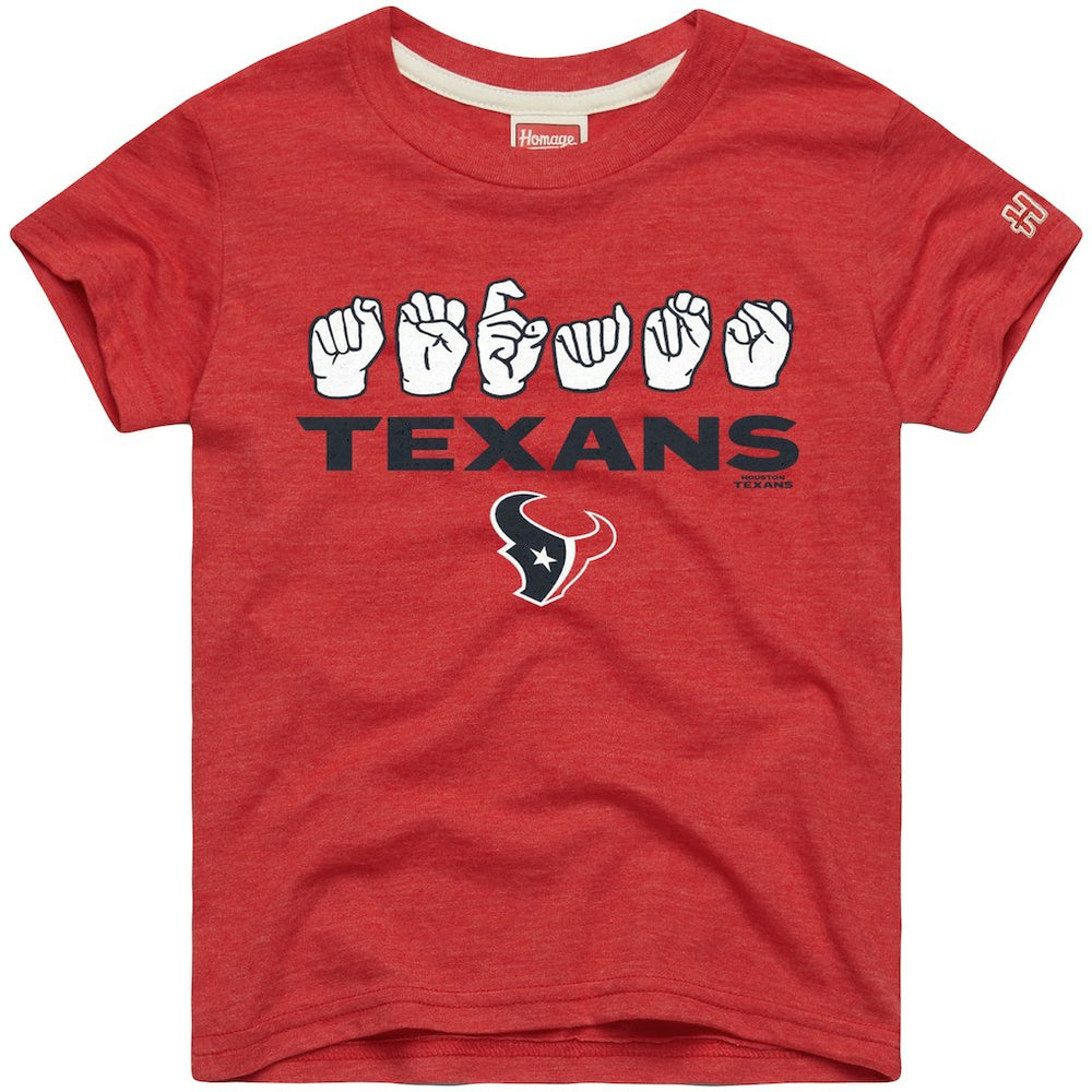 Houston Texans Homage Youth Love Sign x ASL 2.0 Tri-Blend T-Shirt - Red online
