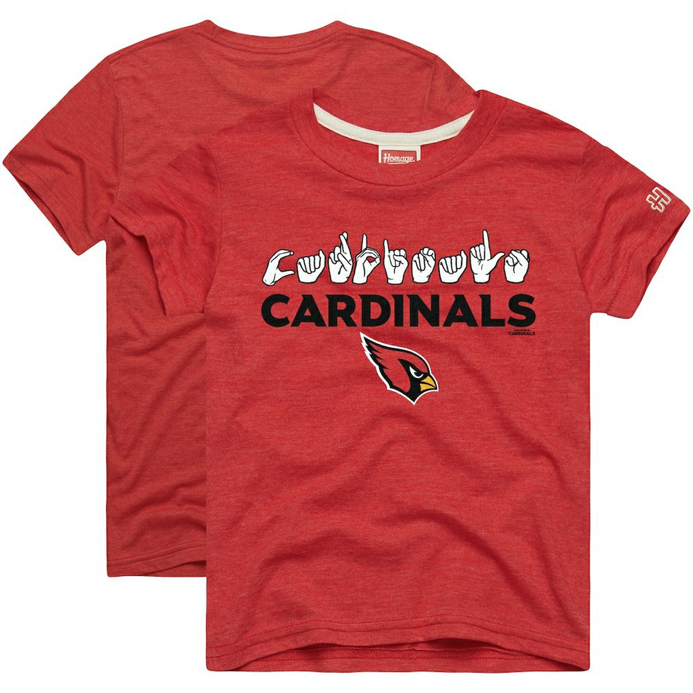 Arizona Cardinals Homage Youth Love Sign x ASL 2.0 Tri-Blend T-Shirt - Cardinal sale