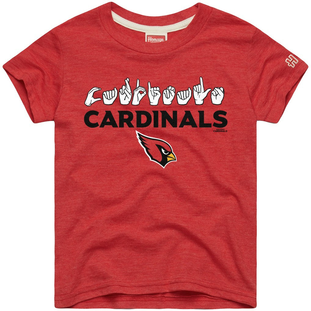 Arizona Cardinals Homage Youth Love Sign x ASL 2.0 Tri-Blend T-Shirt - Cardinal sale