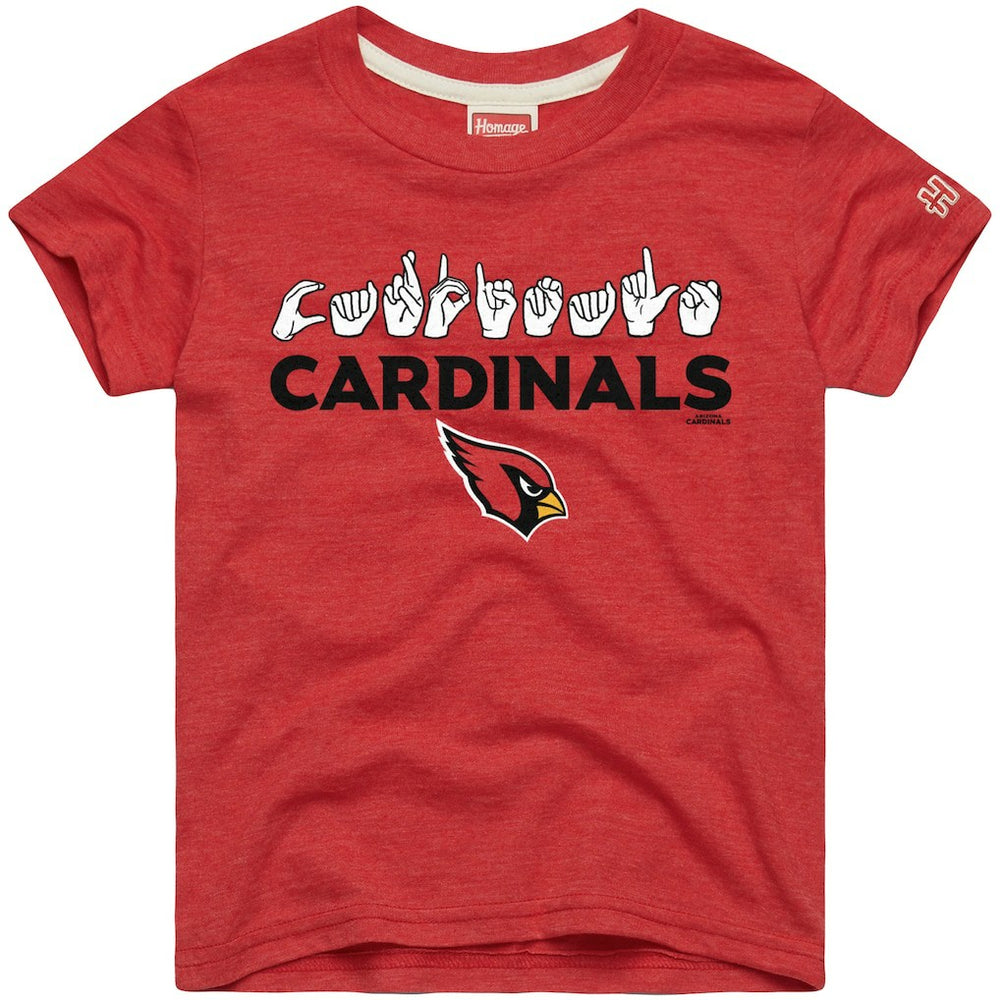 Arizona Cardinals Homage Youth Love Sign x ASL 2.0 Tri-Blend T-Shirt - Cardinal sale