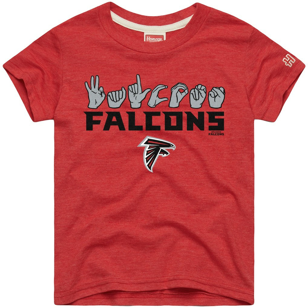 Atlanta Falcons Homage Youth Love Sign x ASL 2.0 Tri-Blend T-Shirt - Red for sale