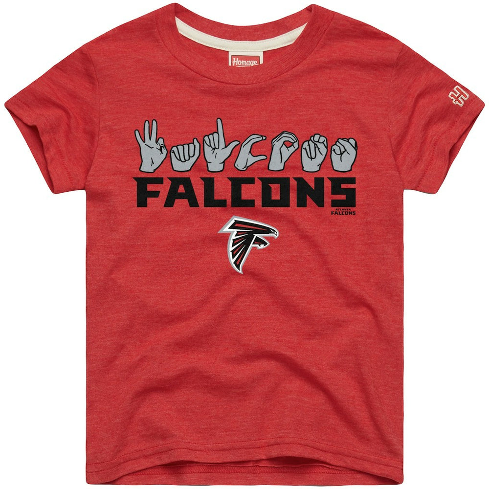 Atlanta Falcons Homage Youth Love Sign x ASL 2.0 Tri-Blend T-Shirt - Red for sale