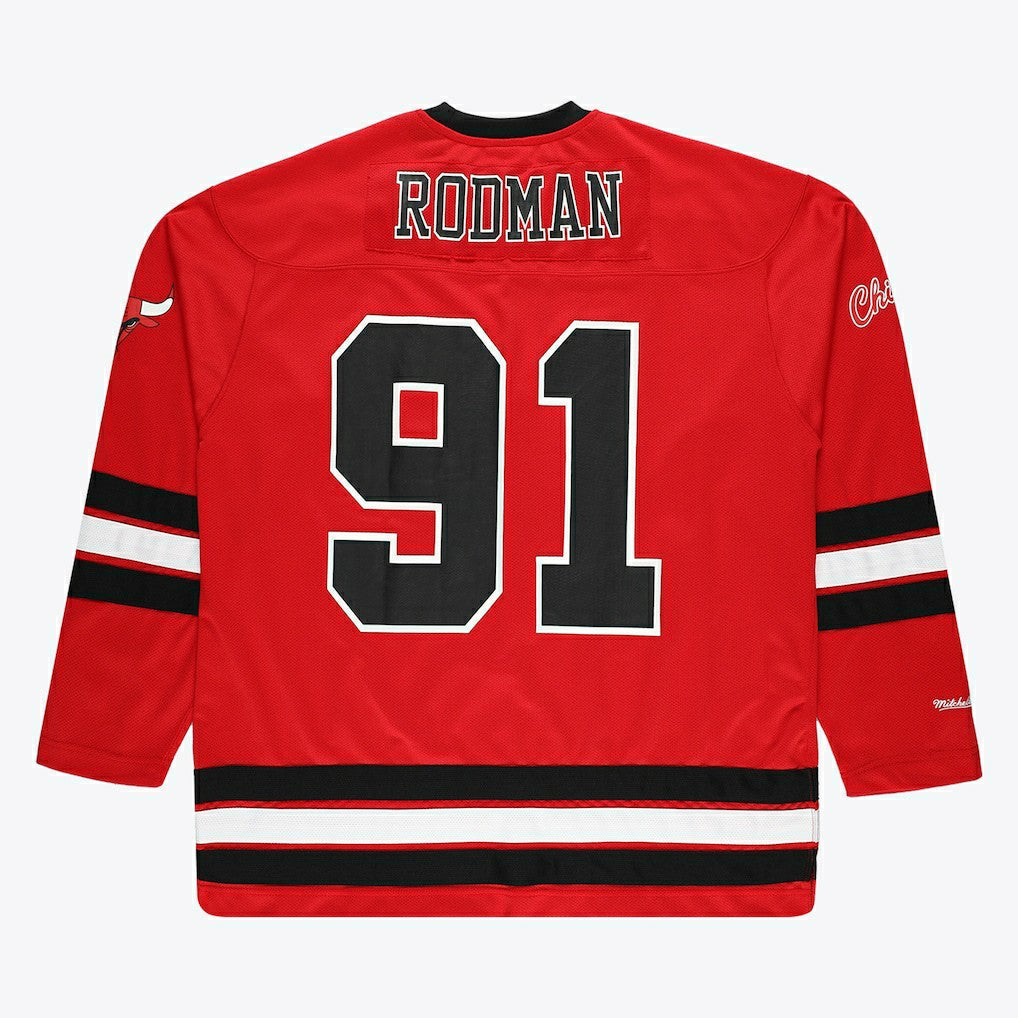 Dennis Rodman Chicago Bulls Big & Tall NBA Hockey Jersey - Red for sale
