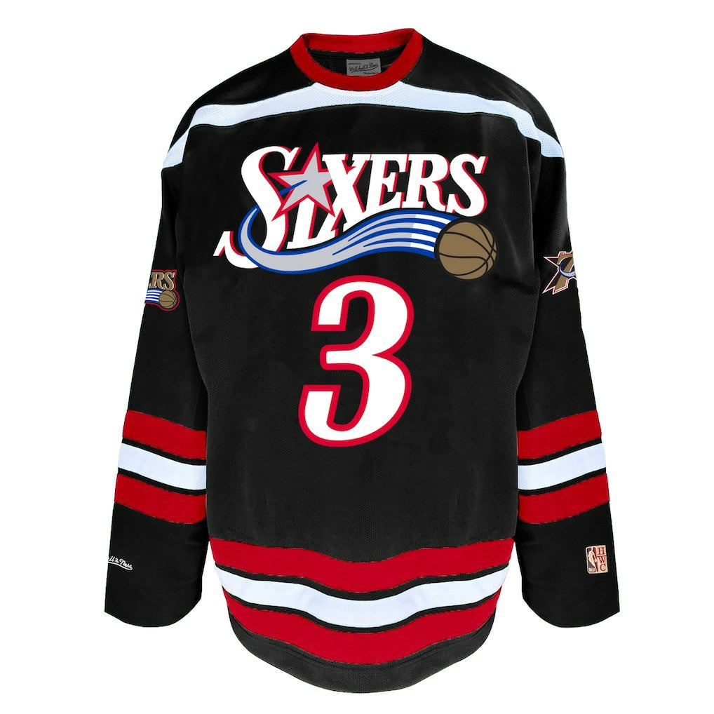 Allen Iverson Philadelphia 76ers Big & Tall NBA Hockey Jersey - Black for sale