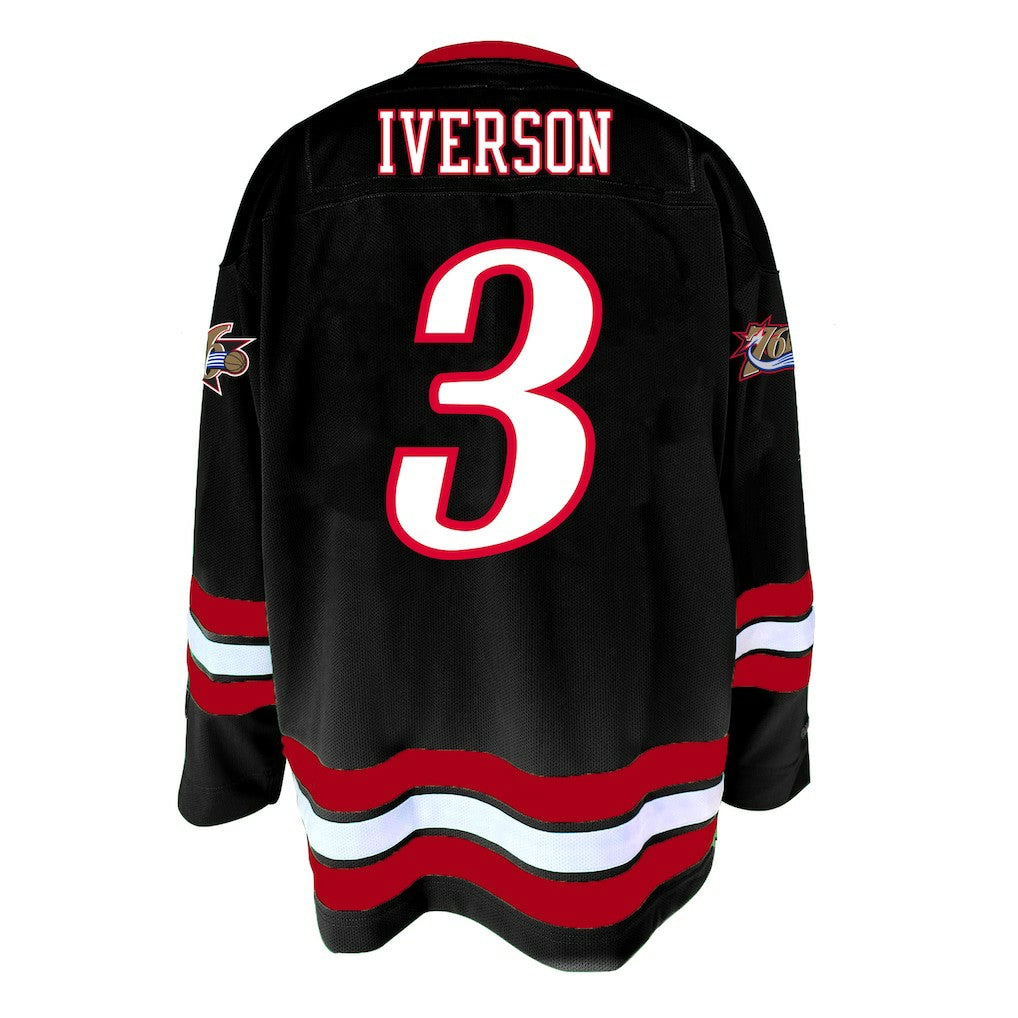 Allen Iverson Philadelphia 76ers Big & Tall NBA Hockey Jersey - Black for sale