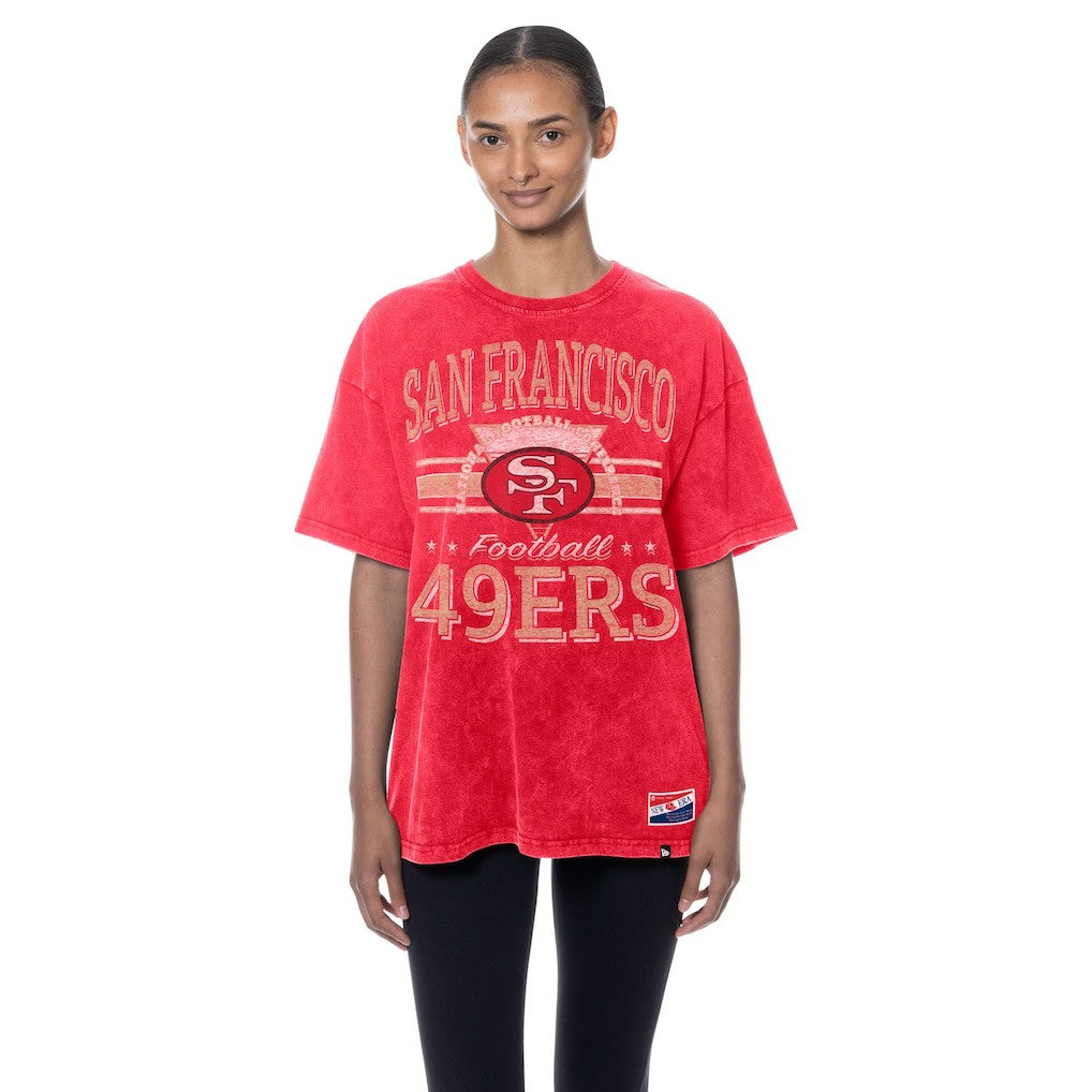 San Francisco 49ers New Era Women's Throwback Oversized T-Shirt - Scarlet for sale
