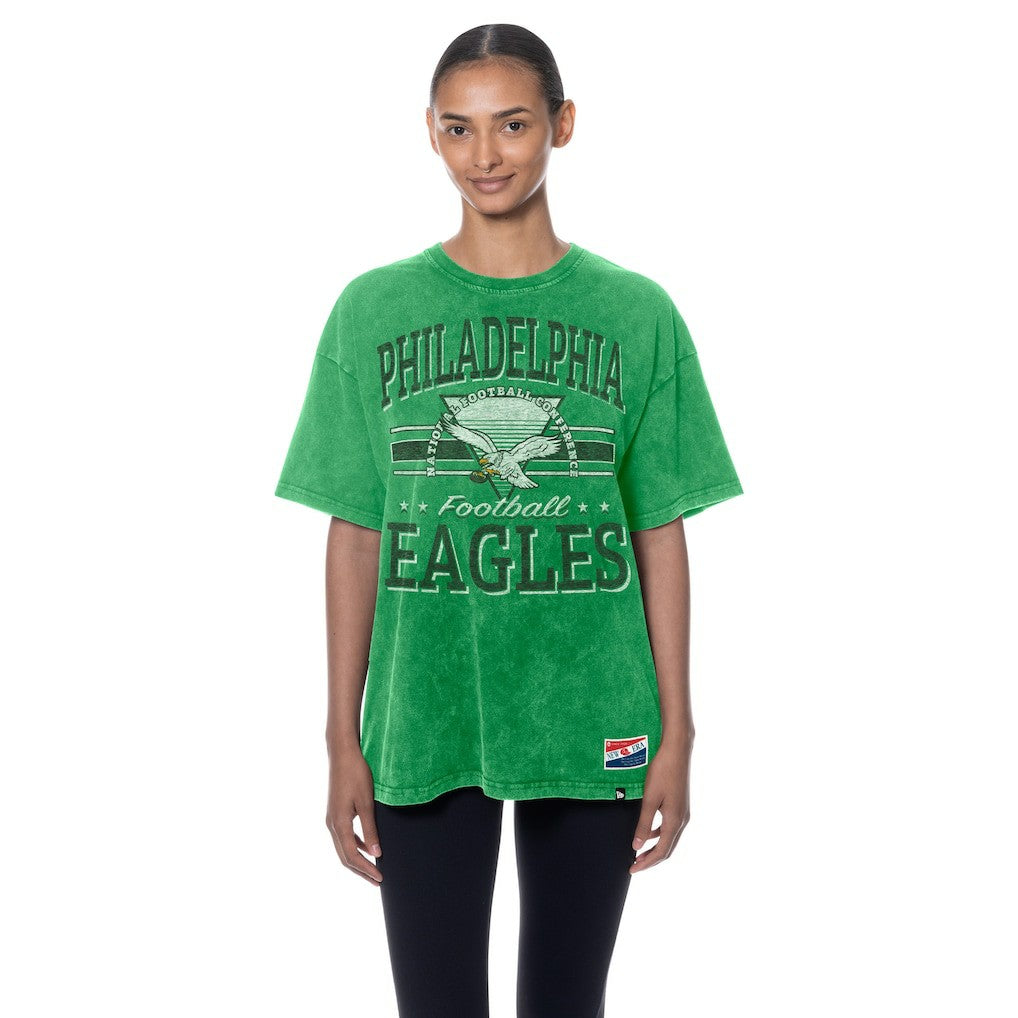 Philadelphia Eagles New Era Women's Throwback Oversized T-Shirt - Kelly Green cheap
