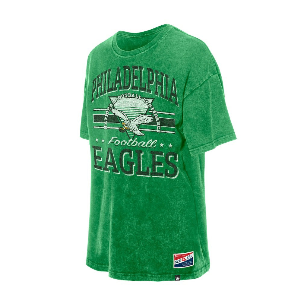 Philadelphia Eagles New Era Women's Throwback Oversized T-Shirt - Kelly Green cheap